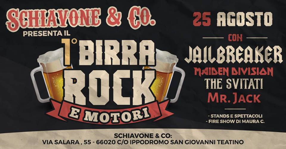1° Birra, Rock e Motori presso Schiavone&Co - 25 Agosto 2018